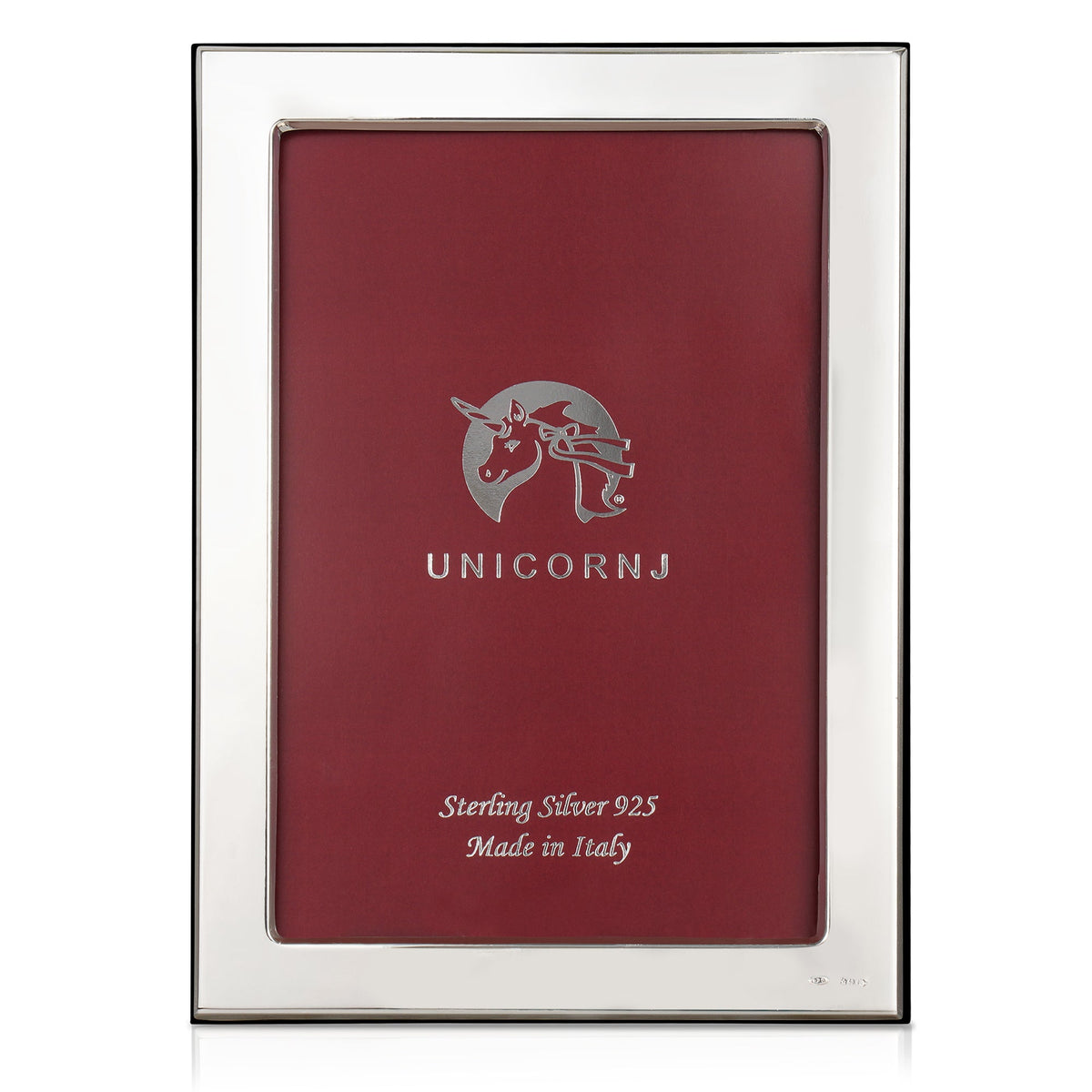 UNICORNJ Sterling Silver 4x6 Picture Frame Plain Polished 1/2" Inch Border Made In Italy by Massete