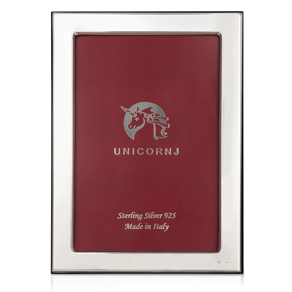 UNICORNJ Sterling Silver 4x6 Picture Frame Plain Polished 1/2" Inch Border Made In Italy by Massete