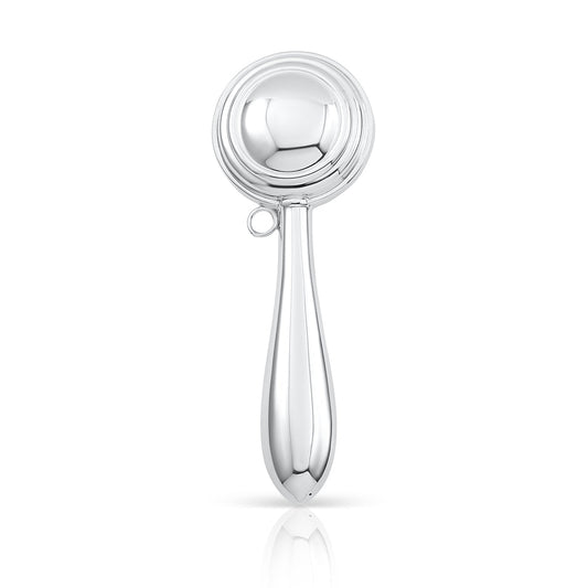 UNICORNJ Sterling Silver Keepsake Baby Rattle Victorian Style Round Personalized with Engraved Initials or Name | Complete with Gift Box | Gift for Baby | Made in Italy by Massete