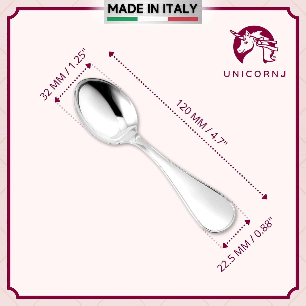Sterling Silver Baby Spoon Personalized Engravable Keepsake | Plain Modern Design by Massete