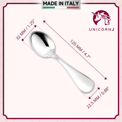 Sterling Silver Baby Spoon Personalized Engravable Keepsake | Plain Modern Design by Massete