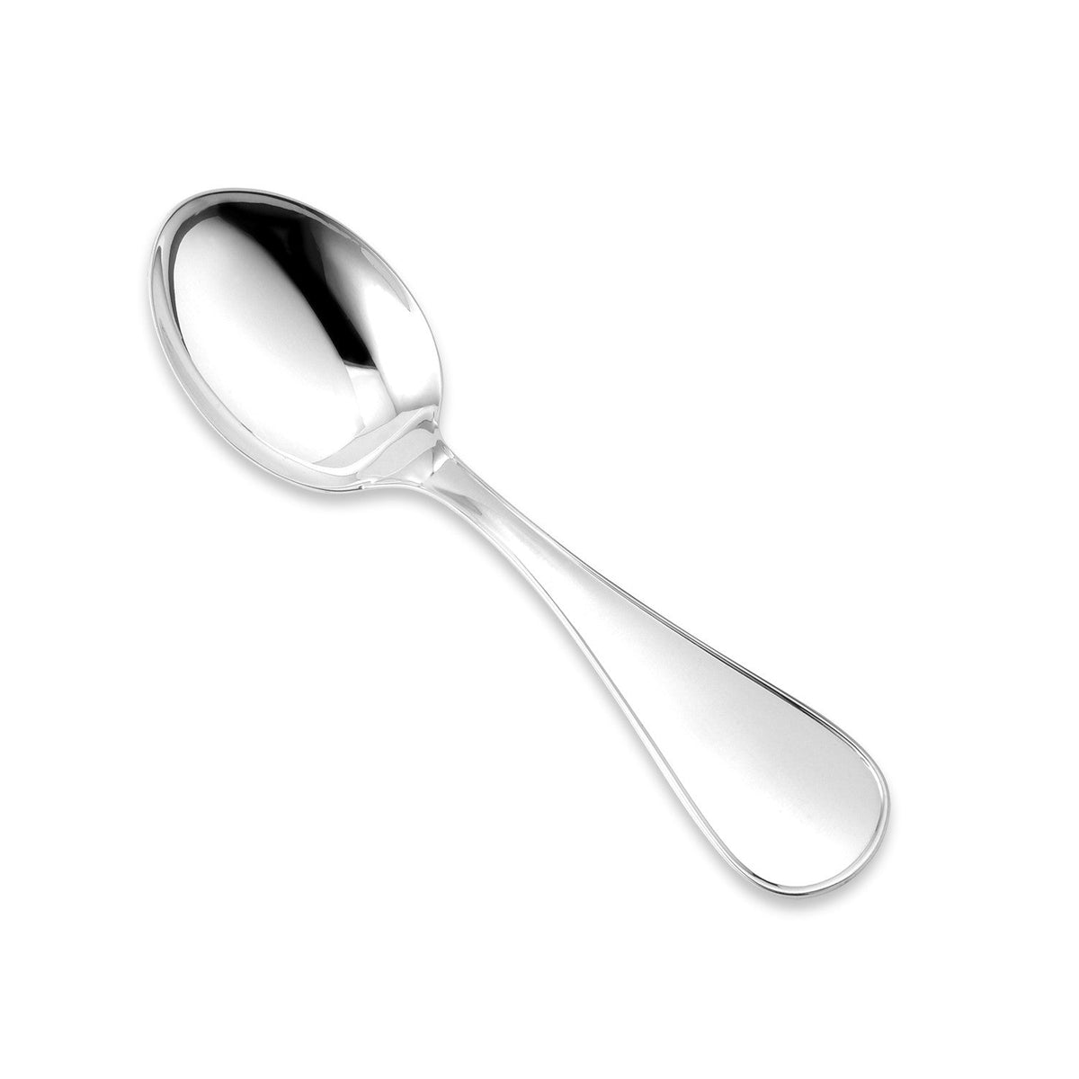 Sterling Silver Baby Spoon Personalized Engravable Keepsake | Plain Modern Design by Massete