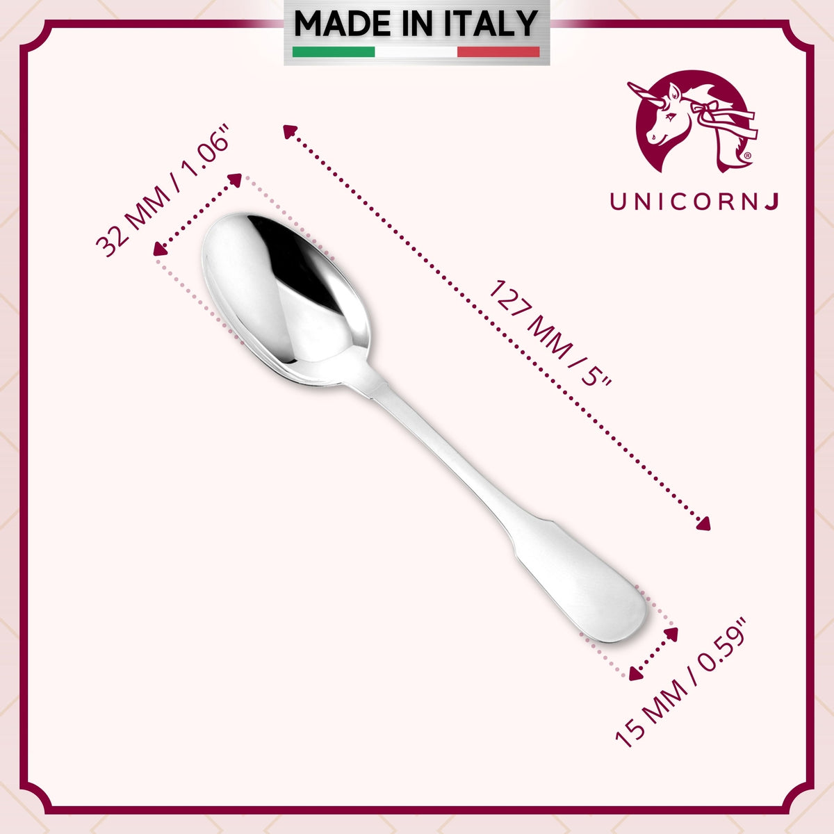 Sterling Silver Baby Spoon Custom Engraved Keepsake Gift for Baby | Fiddle Pattern by Massete