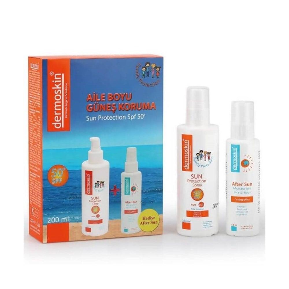 Dermoskin Sunscreen and After Sun Lotion Set - SPF 50+ Protection for Family by Beauty Care Bag