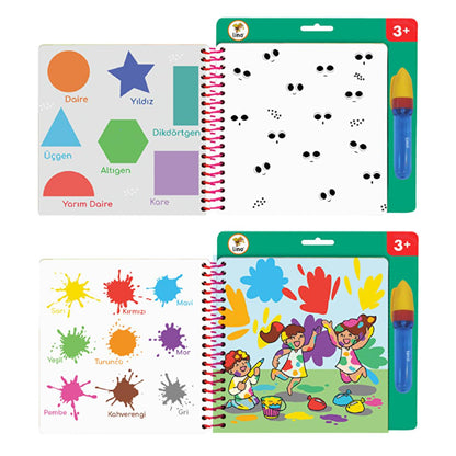 Lino Magic Water Book: Reusable Coloring Fun. Mess-Free Water Painting Book for Toddlers & Kids - Water Reveal, Self-Erasing Pages by Beauty Care Bag
