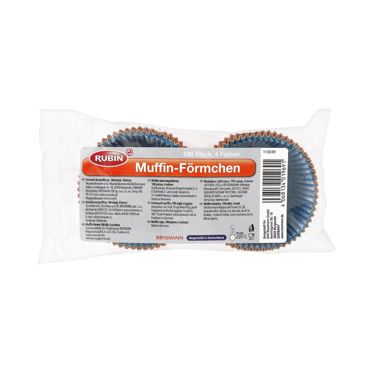Rubin Colorful Muffin Baking Cups for Easy Release 100 Count by Beauty Care Bag
