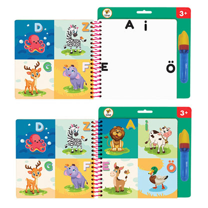 Lino Magic Water Book: Reusable Coloring Fun. Mess-Free Water Painting Book for Toddlers & Kids - Water Reveal, Self-Erasing Pages by Beauty Care Bag