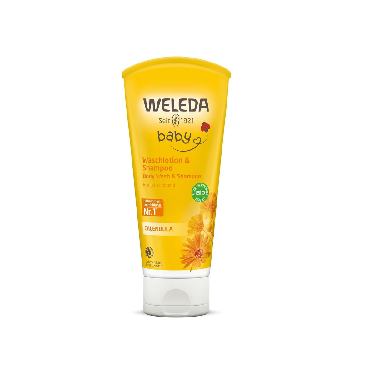 Weleda Organic Calendula Shampoo and Body Wash for Sensitive Skin - 6.76 fl oz, Natural and Gentle Cleanser by Beauty Care Bag