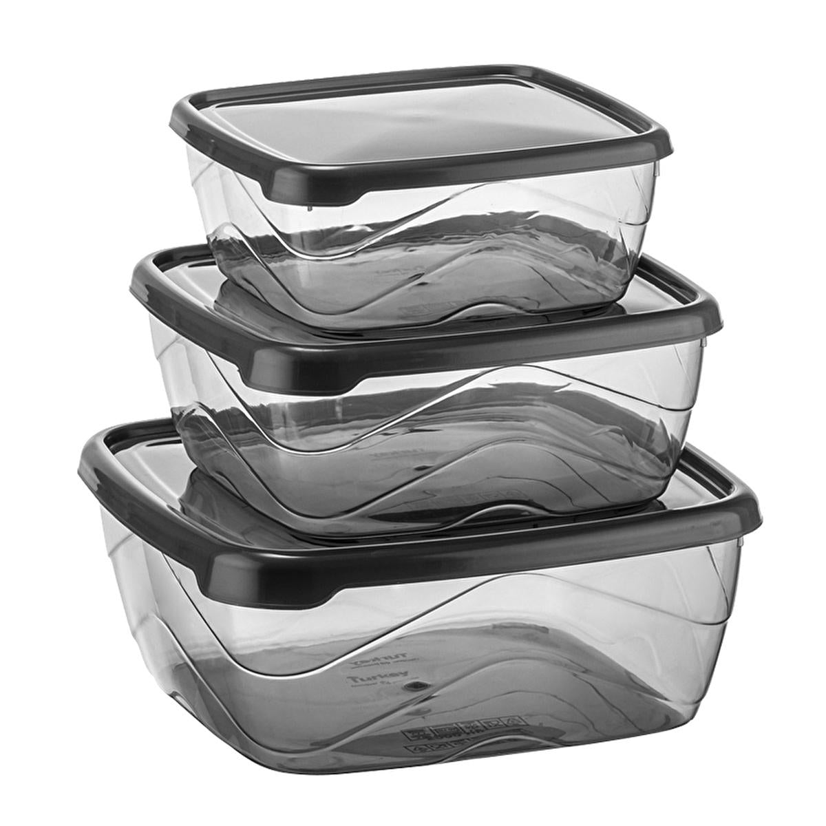Bee Home Kare 3-Piece Polypropylene Storage Container Set - Dishwasher Safe Kitchen Organization by Beauty Care Bag