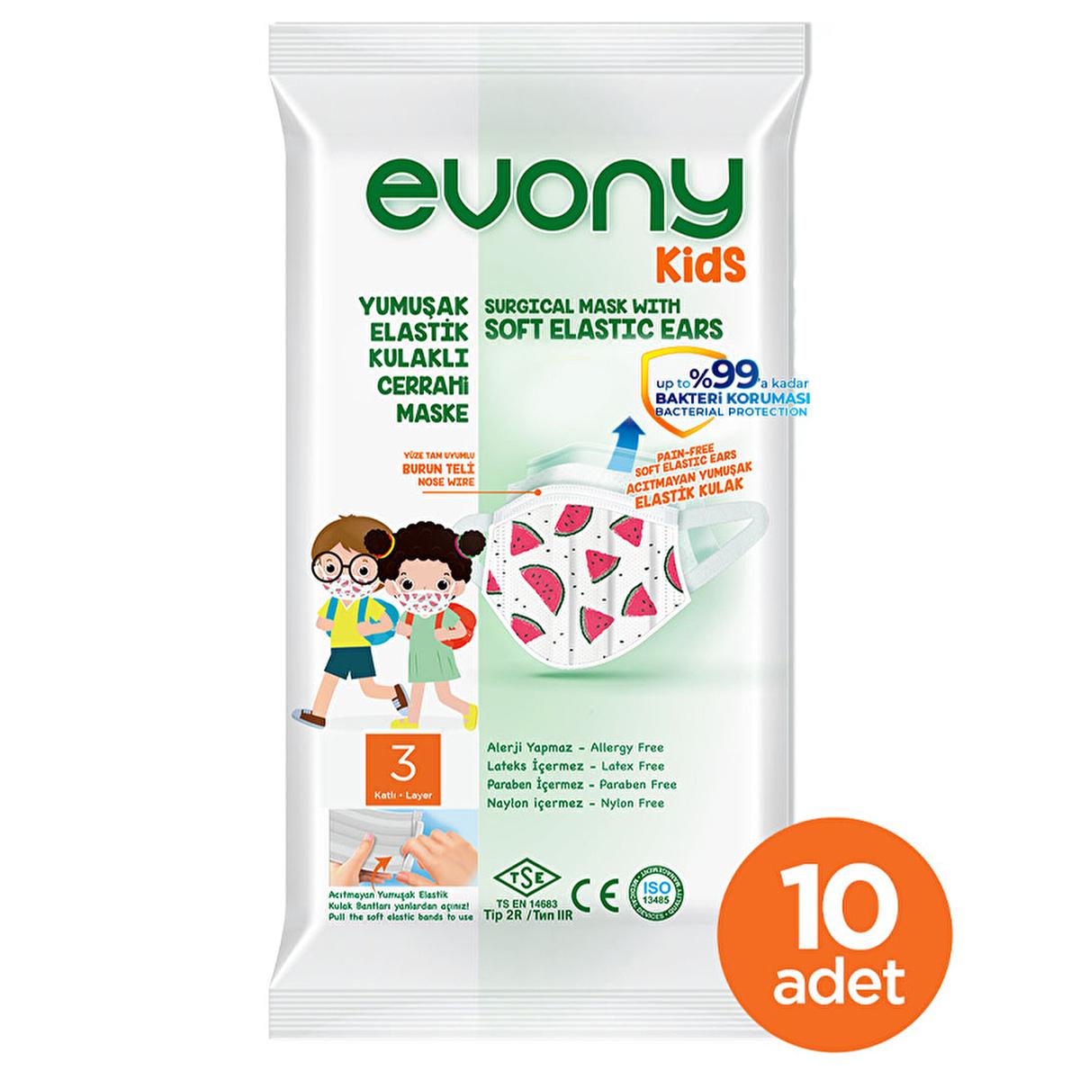 Evony Children's Face Mask: 10-Pack - TSE Certified, Soft, Comfortable, & Allergy-Free Kids Face Masks for Reliable Respiratory Protection by Beauty Care Bag