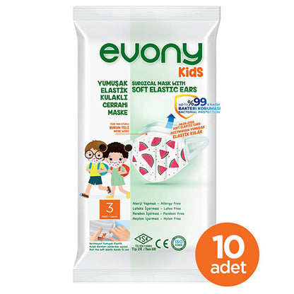 Evony Children's Face Mask: 10-Pack - TSE Certified, Soft, Comfortable, & Allergy-Free Kids Face Masks for Reliable Respiratory Protection by Beauty Care Bag