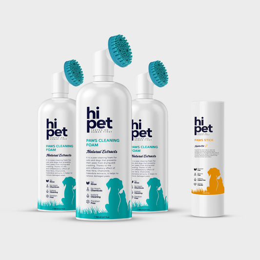 HiPet Ultra Paw Care Set, Paw Cleaning Foam + Paw & Nose Balm, Vegan-Friendly 2-Piece Bundle by Beauty Care Bag