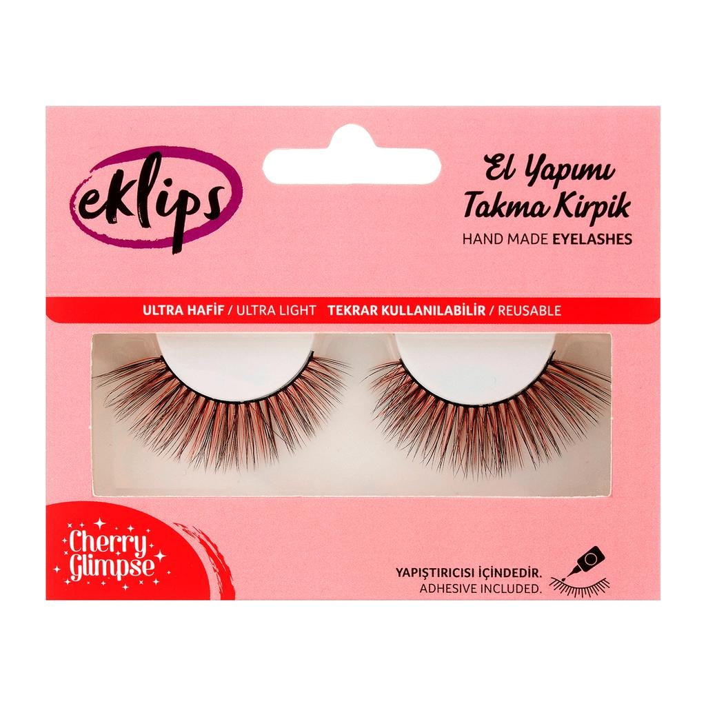 Eklips Cherry Glimpse False Eyelashes for Natural Volume 1 Pair by Beauty Care Bag