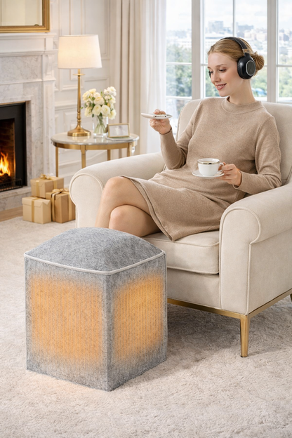 Under Desk Foot & Leg Heater – Quiet, Energy-Efficient Personal Space Warmer (Grey) by Breevar