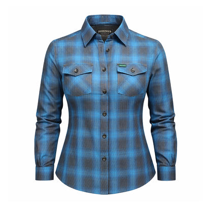 Teal Flannel - Ladies Flannel Shirt by Unik Just for Bikers