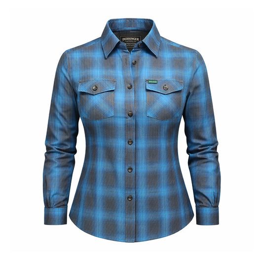 Teal Flannel - Ladies Flannel Shirt by Unik Just for Bikers