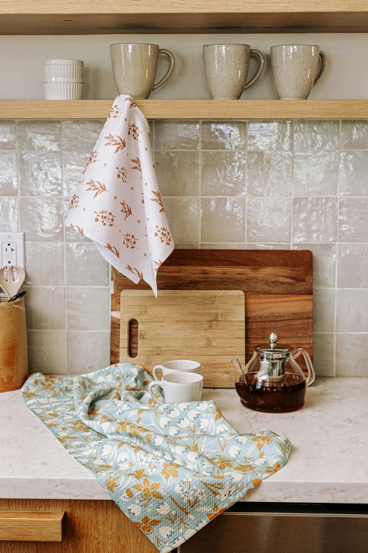 Butchers Meat Gingham Geometry Tea Towel by Rust & Cinder