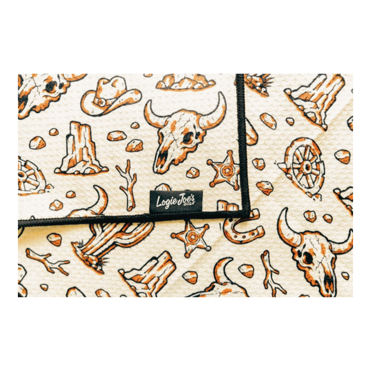 Badlands Golf Towel | 24” x 16” Microfiber Towel | Magnetic Clip & Carabiner | Premium Golf Accessory | Longhorn Desert Western by Logie Joe's Golf