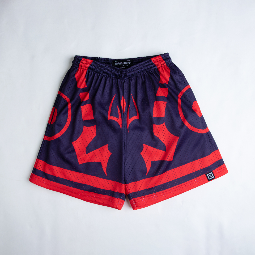 Curse King anime mesh shorts with sublimated design