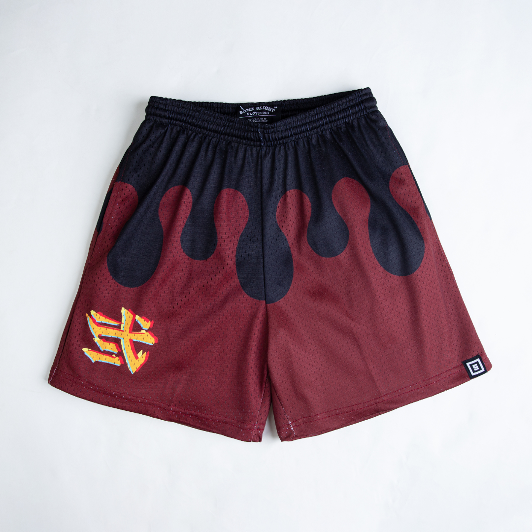 Upper Moon Two anime mesh shorts with sublimated design