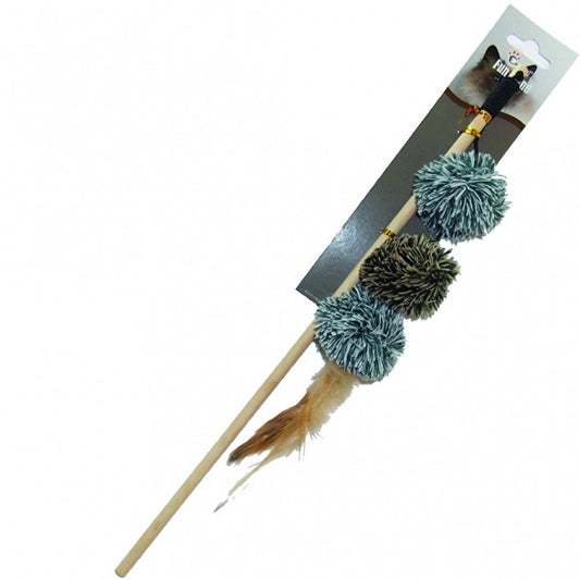 Eastland Cat Fishing Rod Toy: Interactive Catnip Plush Feather Teaser Wand - Stimulating Exercise & Play for Cats by Beauty Care Bag