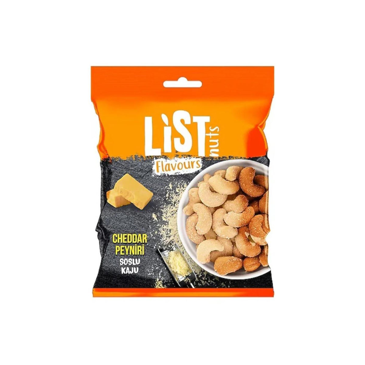 List Flavours Roasted Cheddar Cashews Savory Snack 100g by Beauty Care Bag