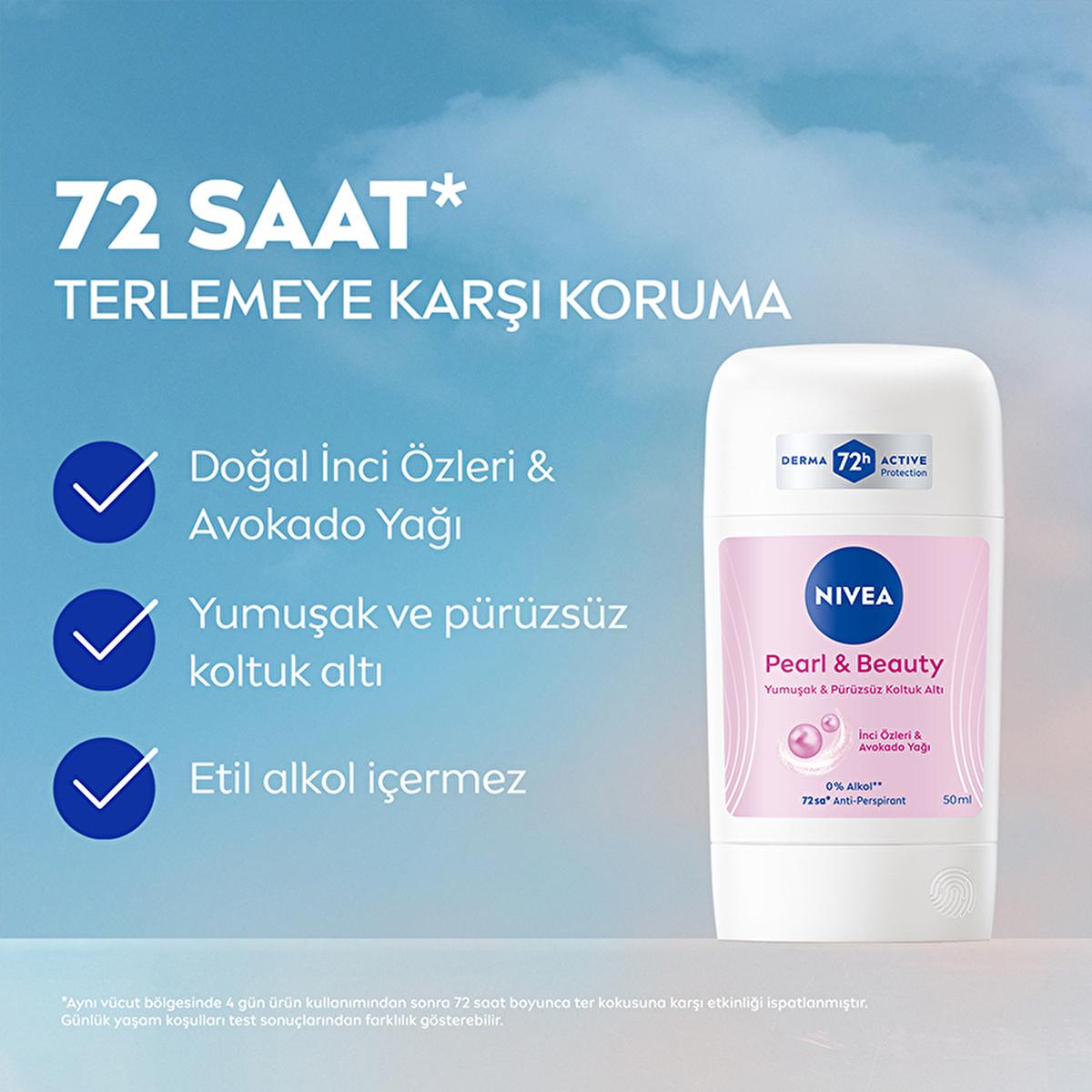 Nivea Women's Deodorant Stick Pearl & Beauty - Long Lasting Anti-Perspirant Protection for Sensitive Skin by Beauty Care Bag