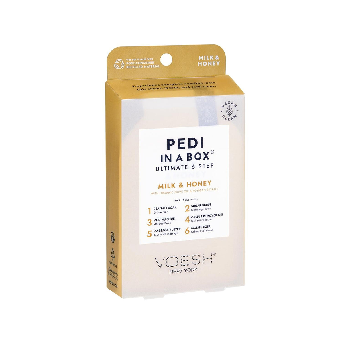 Voesh New York Pedi In A Box Milk & Honey 6-Step Pedicure Set by Beauty Care Bag
