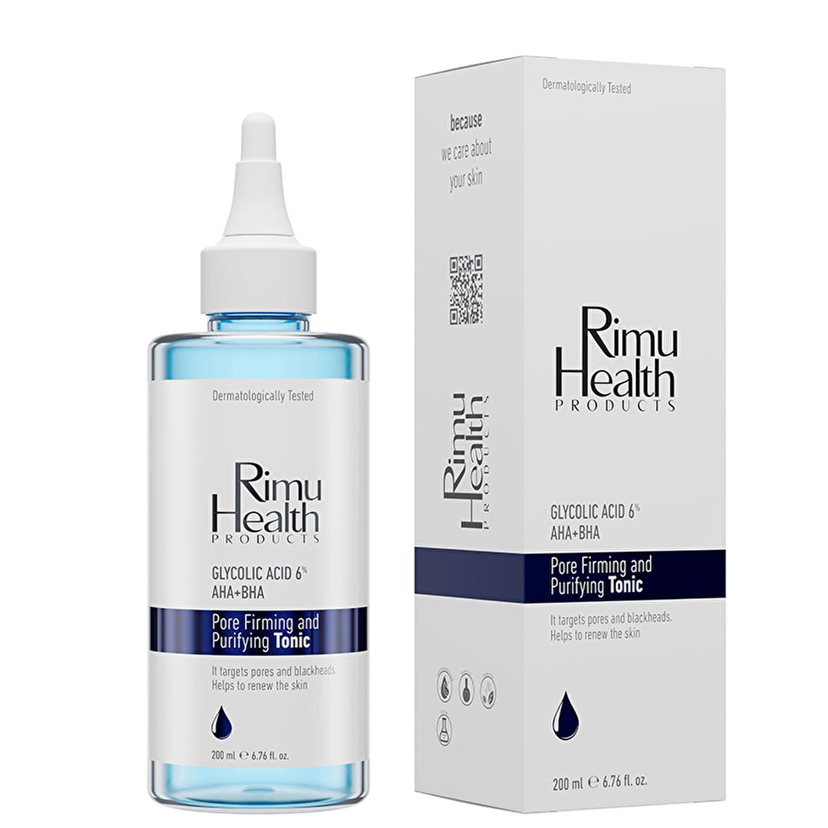 Rimu Health: Glycolic Acid AHA BHA Pore Tightening Toner - Exfoliating Facial Toner for Oily & Acne Prone Skin - Minimizing Enlarged Pores & Renewing Skin by Beauty Care Bag