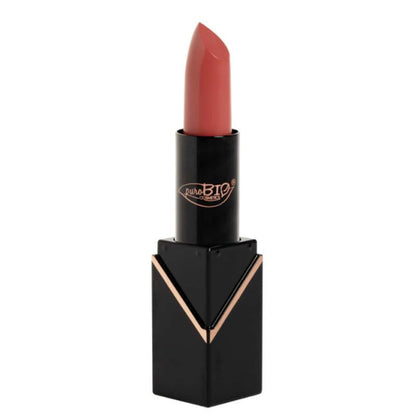 PuroBio semi-matte moisturizing lipstick, paraben-free mineral makeup