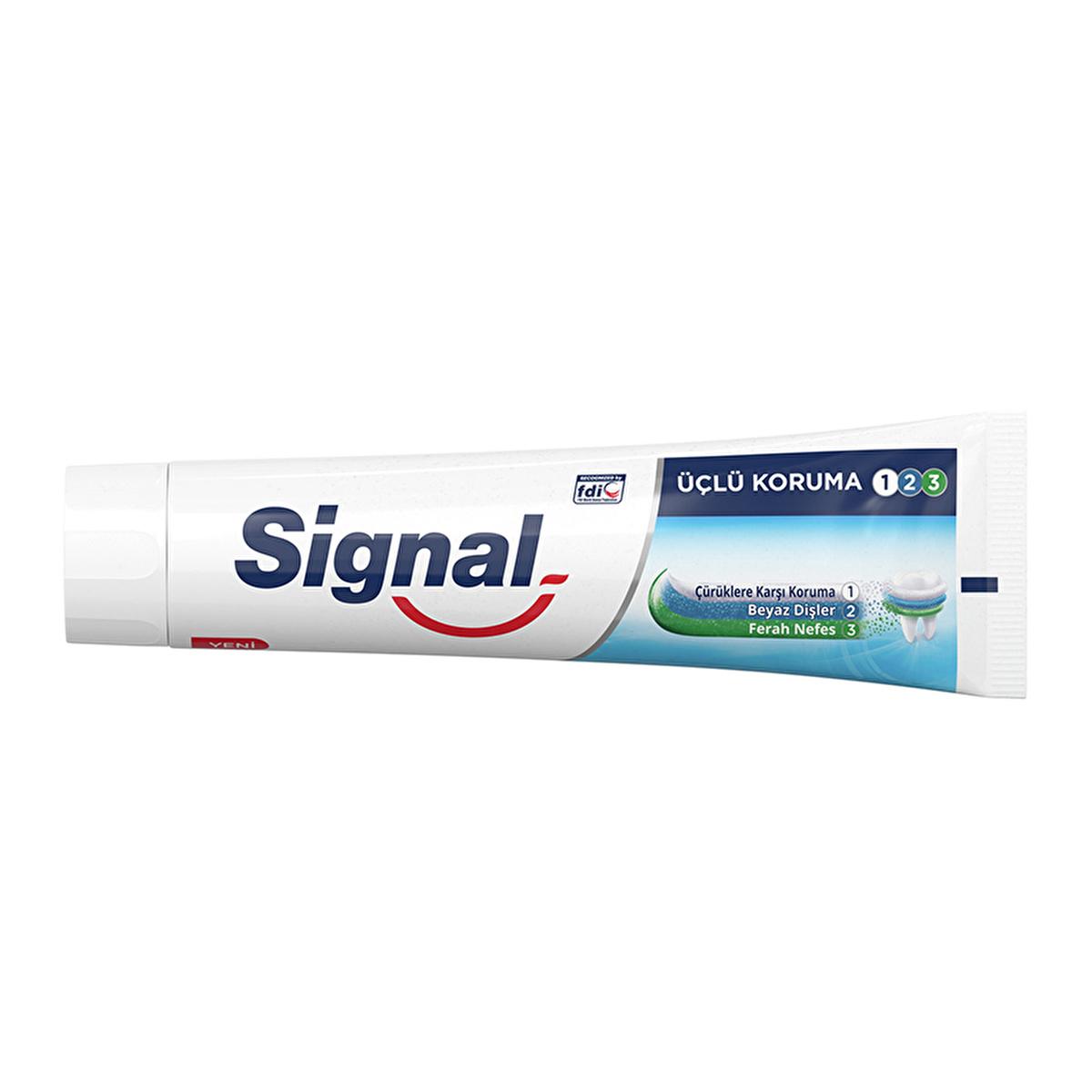 Signal Toothpaste Triple Protection with Fluoride & Calcium - 4.06 fl oz - Fresh Minty Flavor by Beauty Care Bag