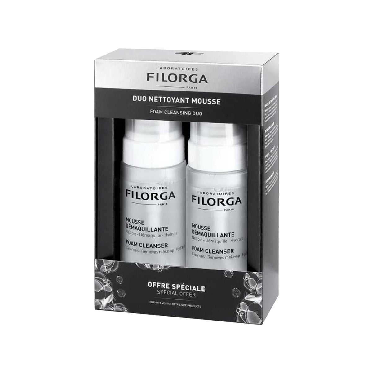Filorga Facial Cleanser - Duo Foam Cleanser for Face and Eyes, Gentle Skincare Routine, 2x150ml by Beauty Care Bag