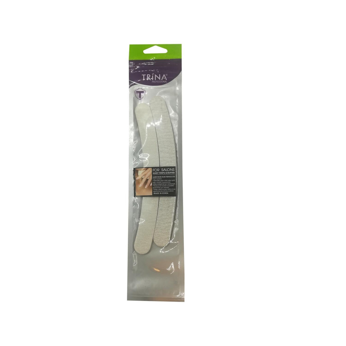 Trina Gray Banana Shaped Nail Buffer - 2 Pieces, Paper Nail Care Tool for Shaping & Polishing by Beauty Care Bag