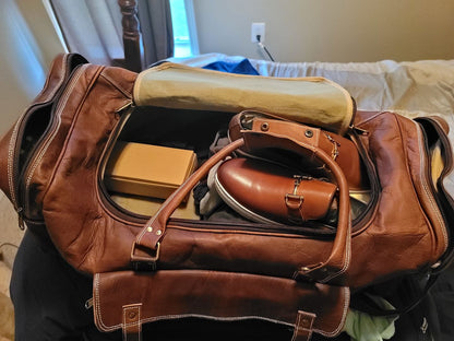 Traveler Weekender Duffle by Classy Leather Bags