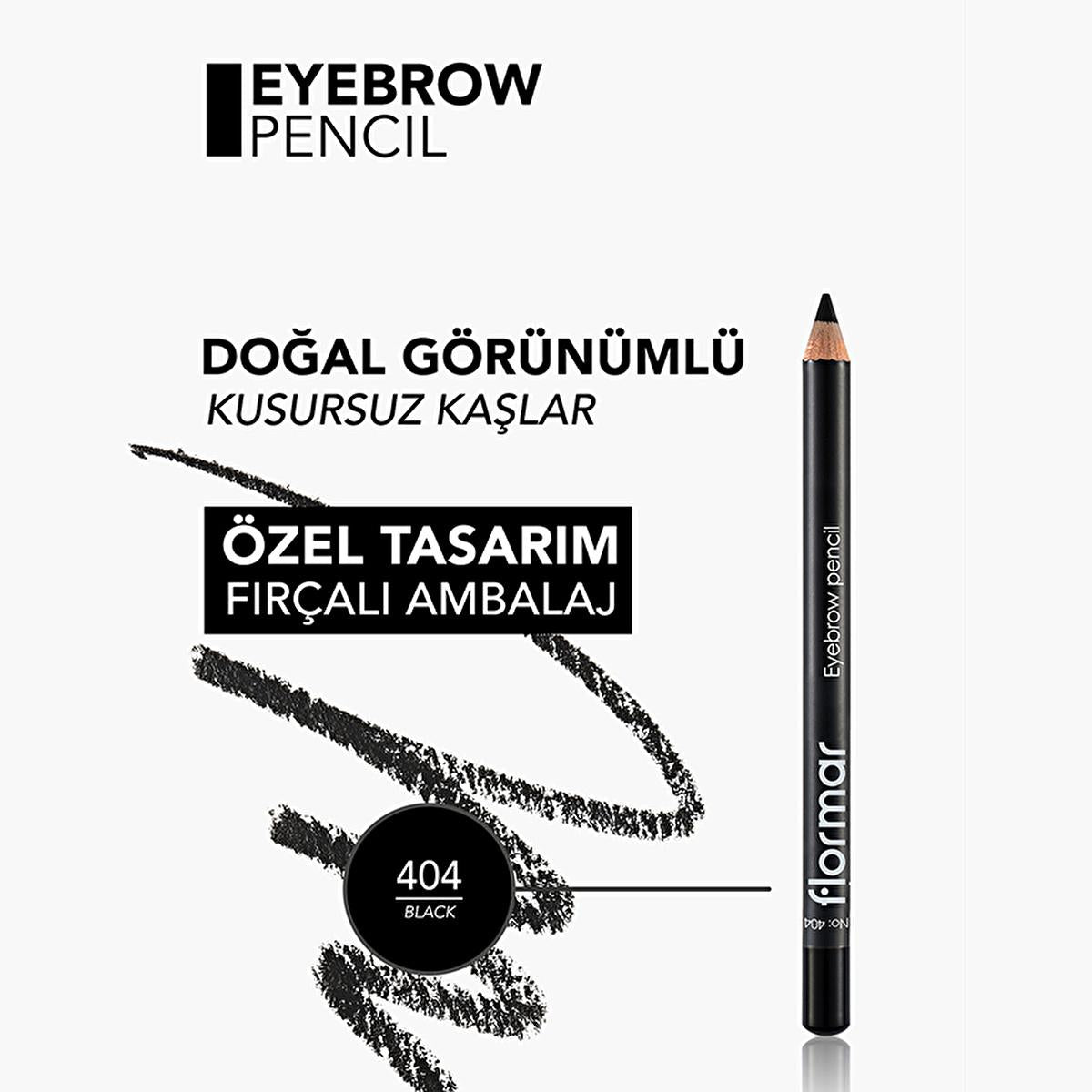 Flormar Eyebrow Pencil - Natural, Long-Lasting Eyebrow Makeup with Built-in Brush by Beauty Care Bag