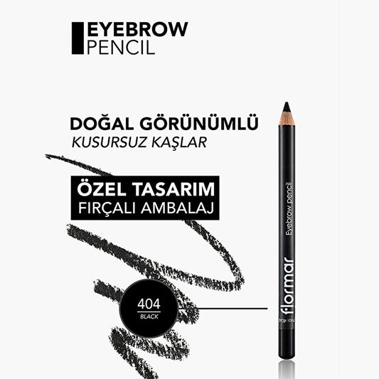 Flormar Eyebrow Pencil - Natural, Long-Lasting Eyebrow Makeup with Built-in Brush by Beauty Care Bag