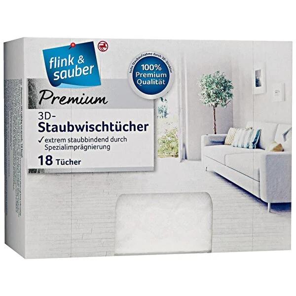 Flink & Sauber Premium Microfiber Cleaning Cloths - 18 Pack - Effective Dusting & Cleaning Supplies by Beauty Care Bag