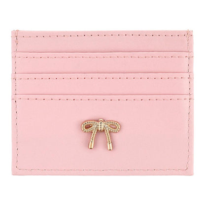 Eklips Powder Pink Bow Card Holder with Slim Design by Beauty Care Bag