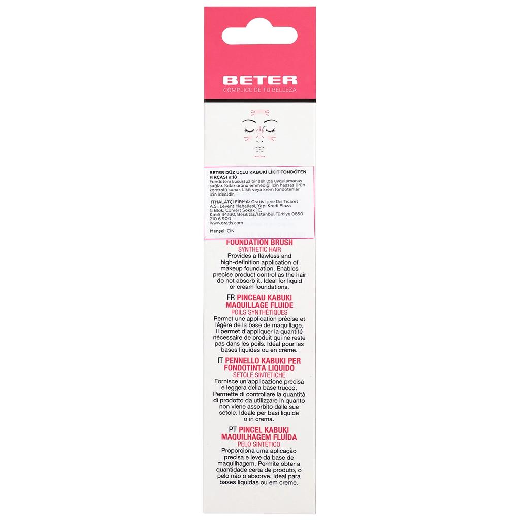 Beter Flat Top Kabuki Liquid Foundation Brush No. 18 by Beauty Care Bag