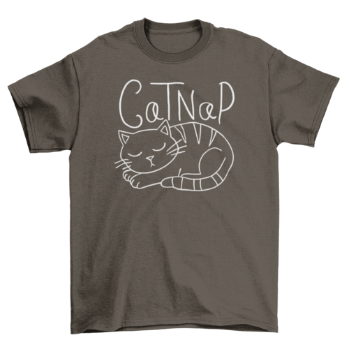 Cat taking a nap t-shirt by Turquoise Theseus