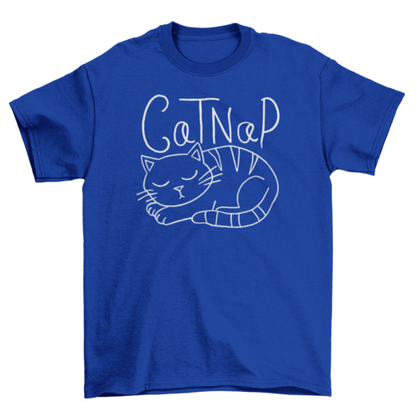Cat taking a nap t-shirt by Turquoise Theseus
