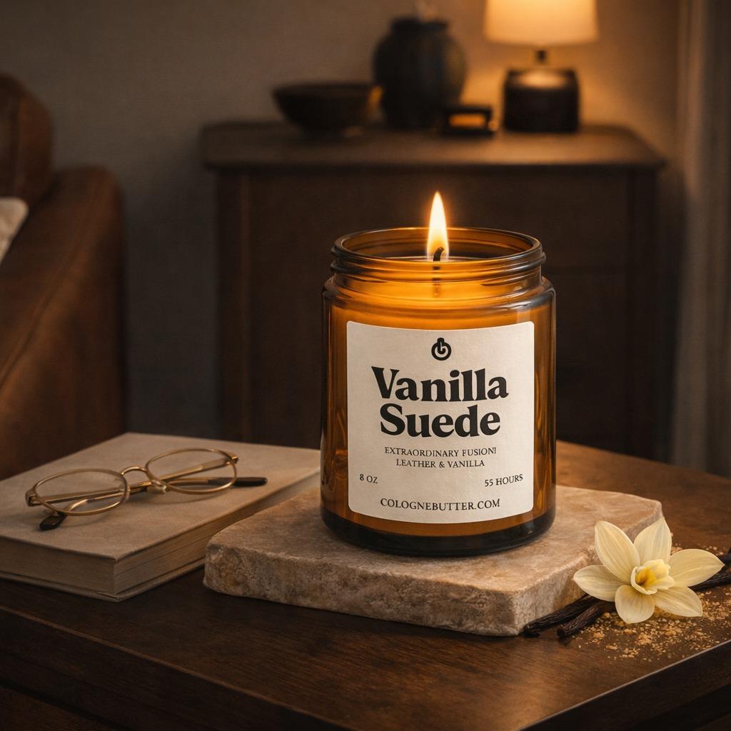 Vanilla Suede - The Luxury Vanilla & Suede Home Fragrance Candle for Relaxing Atmosphere, Spa Vibes & Premium Decor | Cologne Butter by CB