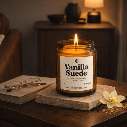 Vanilla Suede - The Luxury Vanilla & Suede Home Fragrance Candle for Relaxing Atmosphere, Spa Vibes & Premium Decor | Cologne Butter by CB