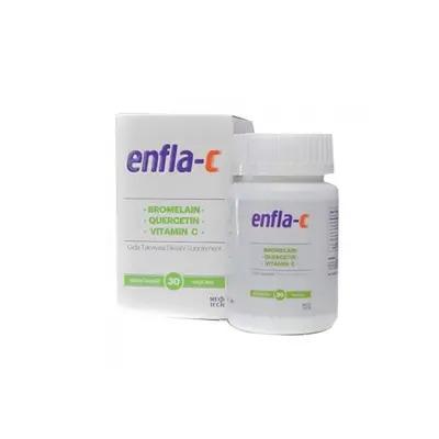 Enfla-C dietary supplement capsules with bromelain, vitamin C and quercetin