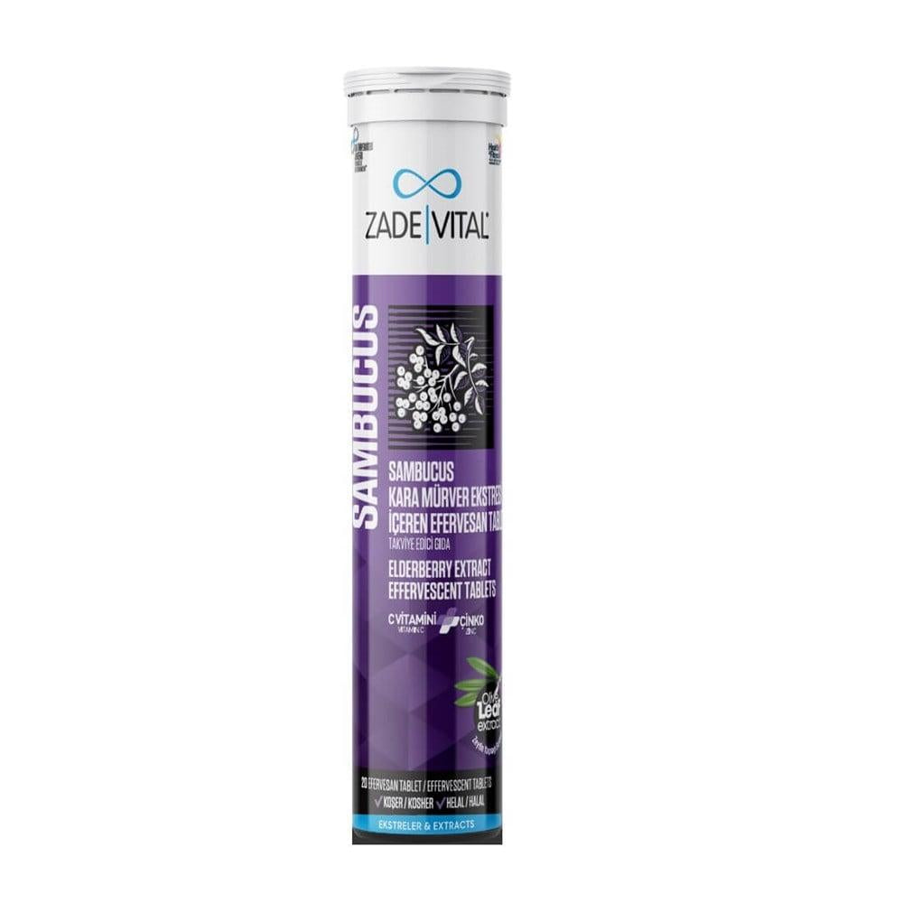 Zade Vital Elderberry Supplement Effervescent Tablets - Boosts Immune System with Elderberry Extract, Vitamin C & Zinc by Beauty Care Bag