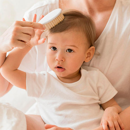 Babyjem Natural Bristle Baby Hair Brush and Comb Set - Gentle Detangling for Infants by Beauty Care Bag