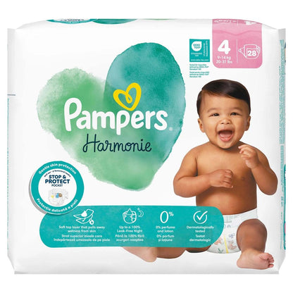 Pampers Prima Harmonie Size 4 Diapers 28 Count by Beauty Care Bag