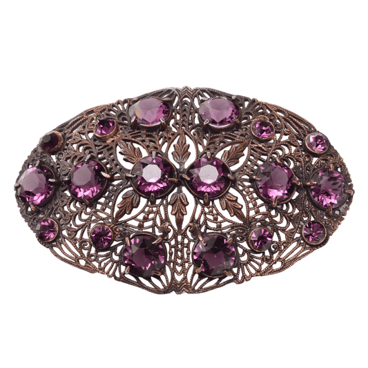 Vintage Swarovski Brooch - Amethyst Crystal Filigree by Continental Bead Suppliers