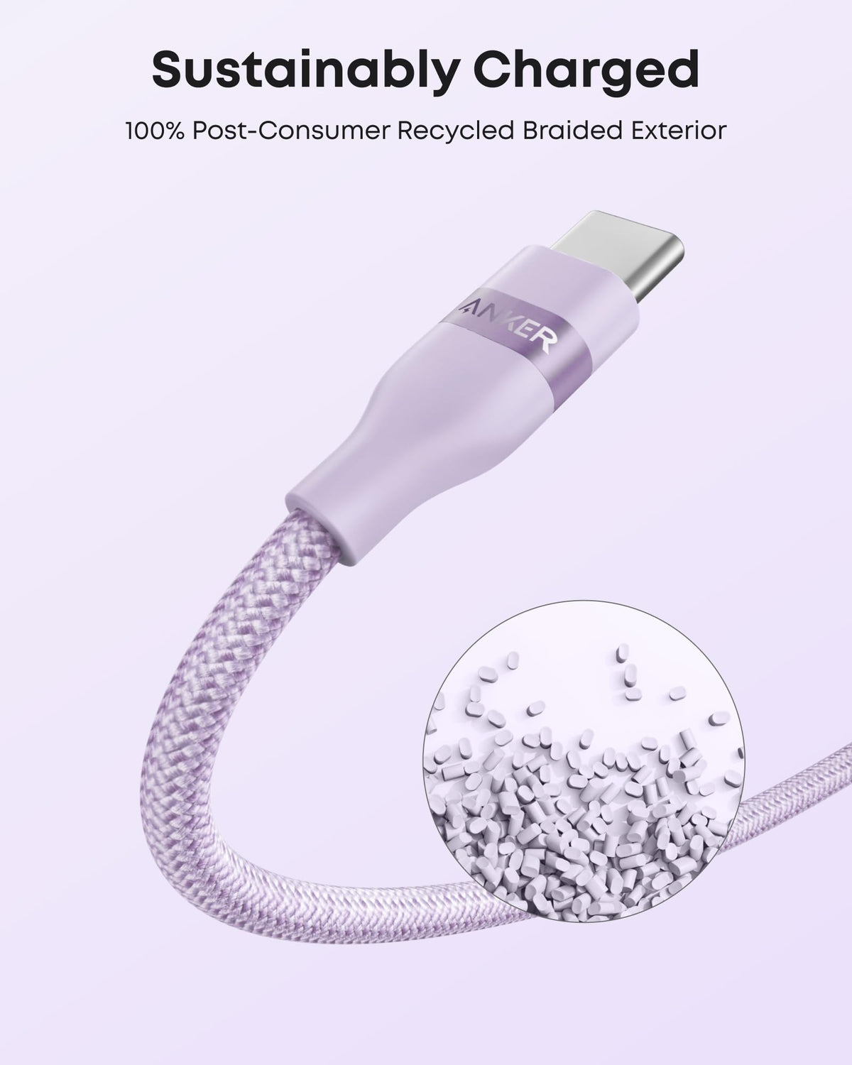Anker USB-A to USB-C Cable (3 ft / 6 ft, Upcycled-Braided) by Anker