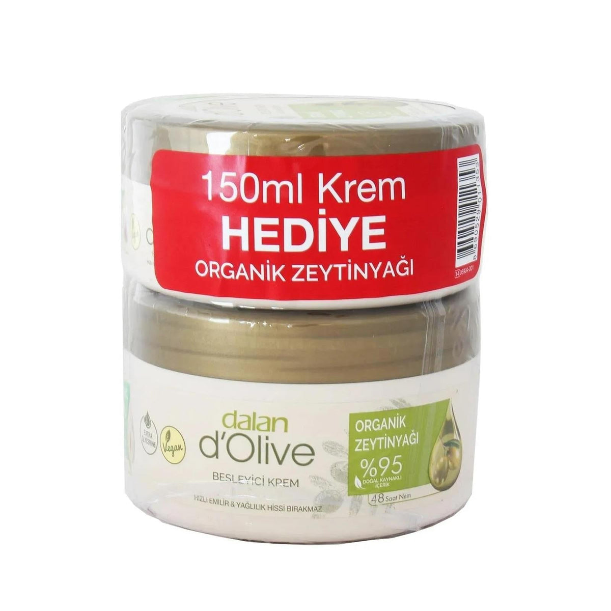 Dalan d'Olive Organic Olive Oil Cream: 48-Hour Hydration, Natural Skin Moisturizer for Dry & Sensitive Skin (250ml + 150ml) by Beauty Care Bag